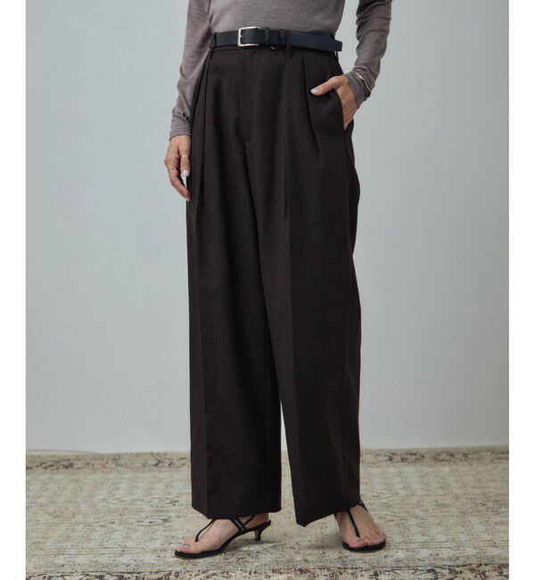 SALON adam et rope'「ウールタックワイドパンツ / セットアップ対応」|スラックス|
