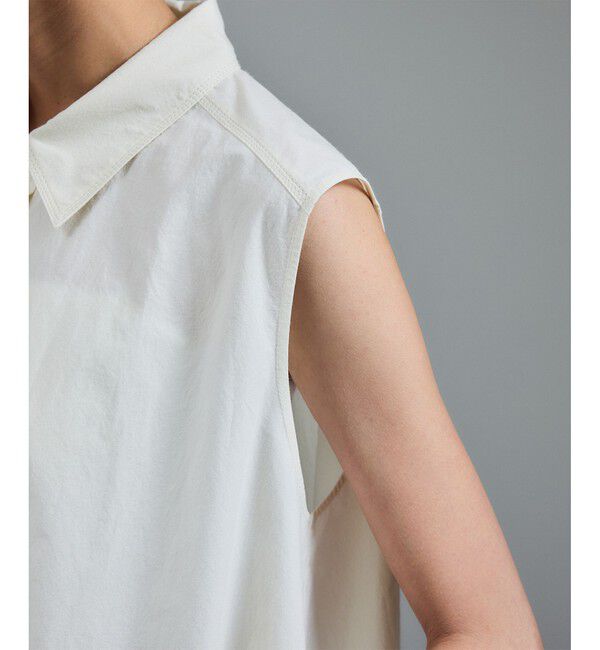 SALON adam et rope'「近江晒タイプライターノースリーブシャツ」|シャツ・ブラウス|