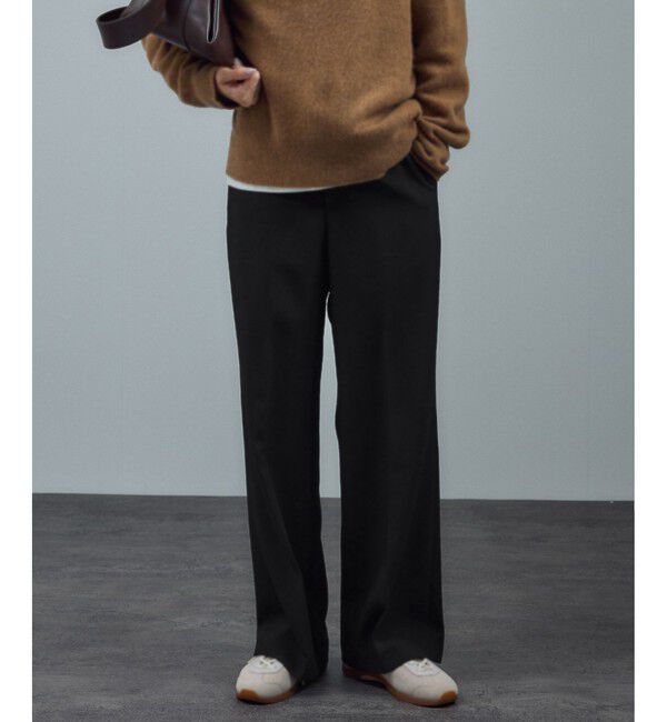 SALON adam et rope'「ストレッチセミフレアスタイルアップパンツ / セットアップ対応 」|スラックス|ブラック(01)