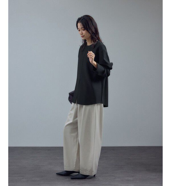 SALON adam et rope'「ダブルクロスロングTシャツブラウス / セットアップ対応」|シャツ・ブラウス|