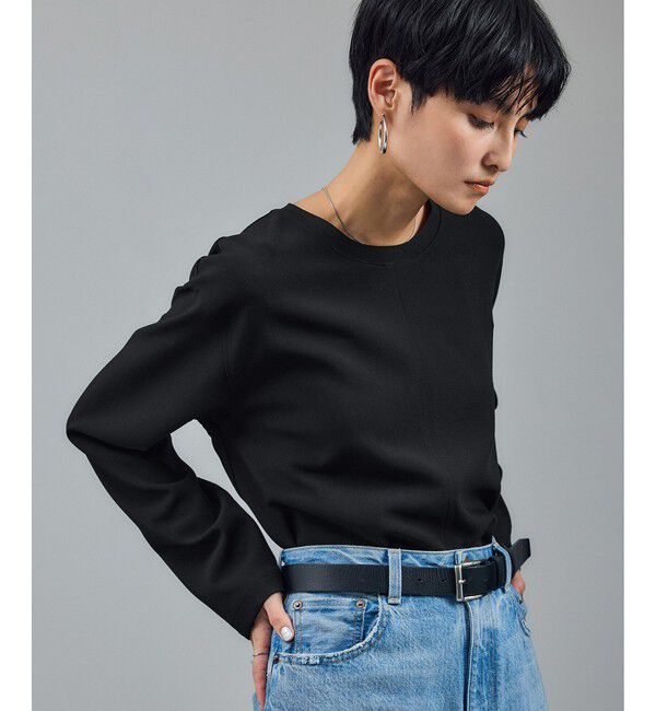 SALON adam et rope'「ダブルクロスロングTシャツブラウス / セットアップ対応」|シャツ・ブラウス|