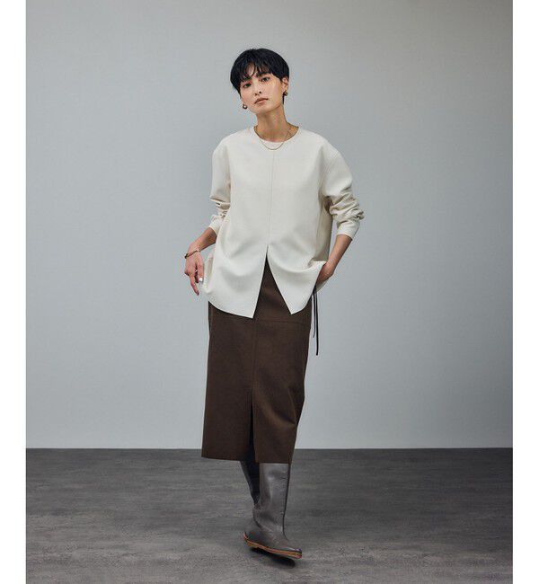 SALON adam et rope'「ダブルクロスロングTシャツブラウス / セットアップ対応」|シャツ・ブラウス|