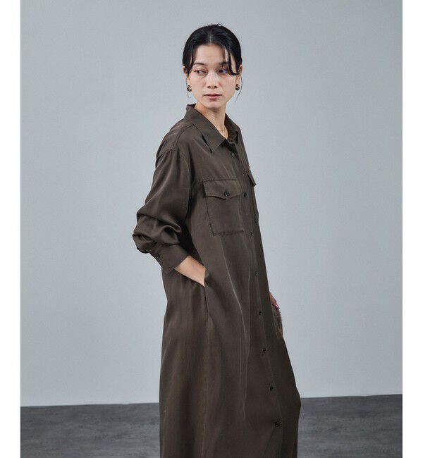 SALON adam et rope'「セルロースウォッシャブルシャツワンピース」|ワンピース|