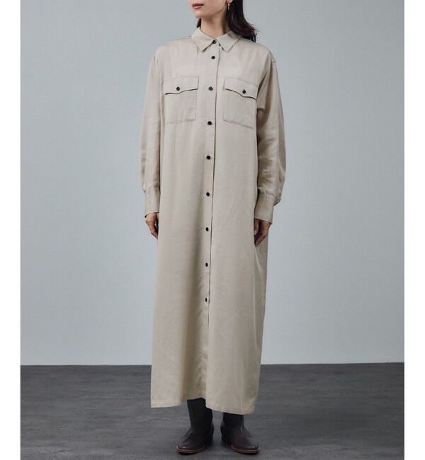 SALON adam et rope'「セルロースウォッシャブルシャツワンピース」|ワンピース|