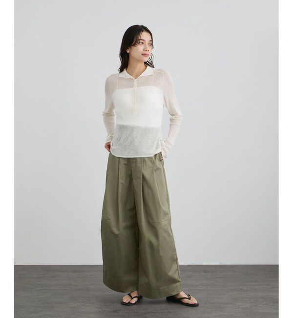 SALON adam et rope'「【WEB限定】コットンツイルワイドフォルムパンツ / 新色追加」|チノ|
