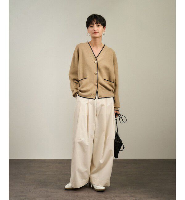 SALON adam et rope'「【WEB限定】メタルボタンスウェットライクラインカーディガン 3[新色追加]」|カーディガン|