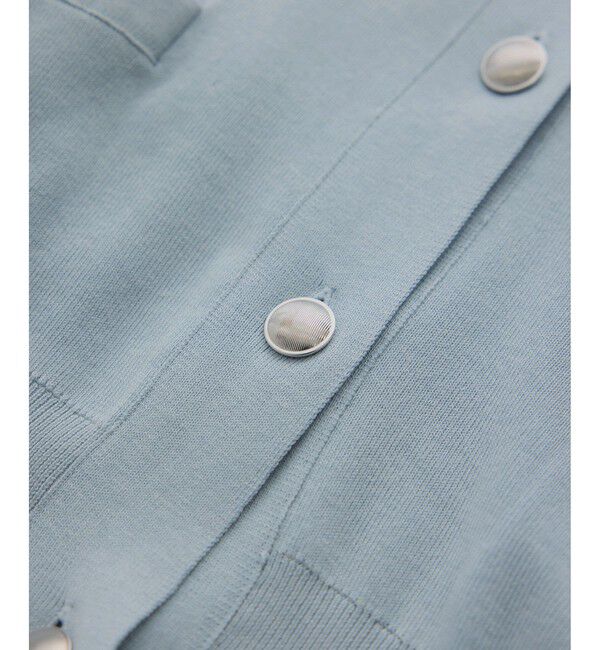 SALON adam et rope'「【WEB限定】メタルボタンスウェットライクラインカーディガン 3[新色追加]」|カーディガン|