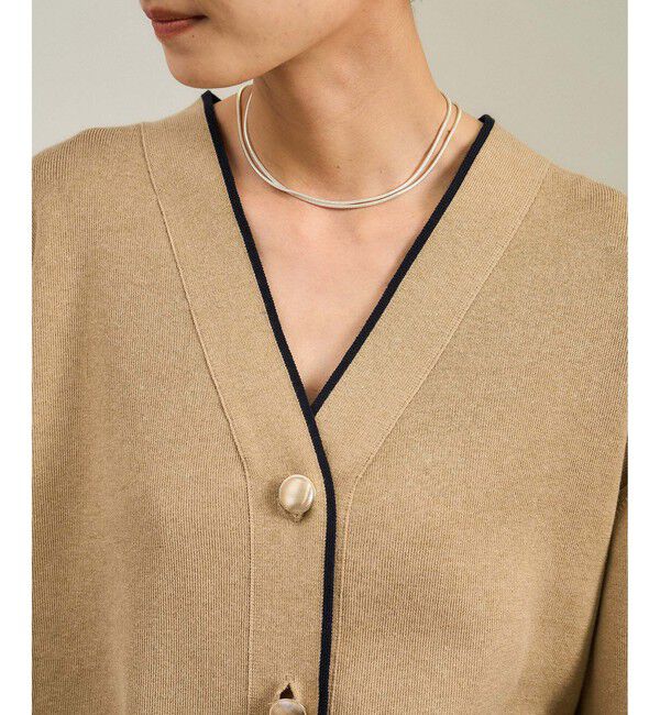 SALON adam et rope'「【WEB限定】メタルボタンスウェットライクラインカーディガン 3[新色追加]」|カーディガン|