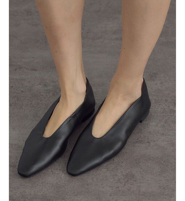 SALON adam et rope'「【W S（ドゥーブル）】ソフトレザーフラットシューズ」|パンプス|