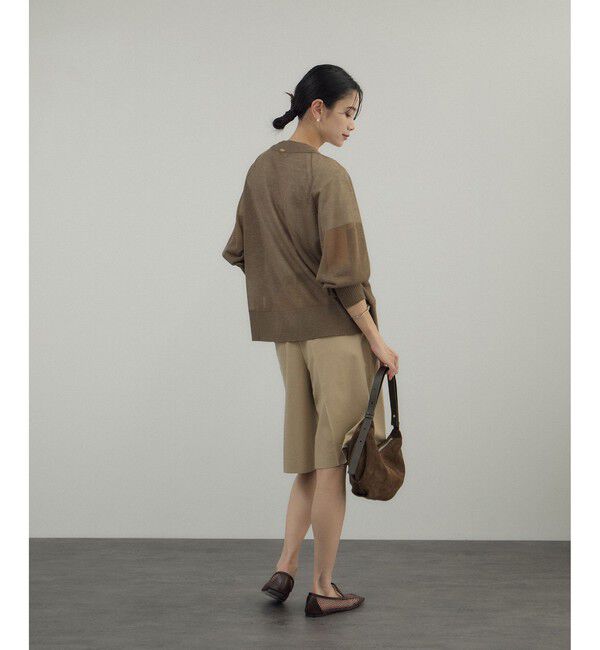 SALON adam et rope'「ブライトラメVネックシアーカーディガン / 新色追加」|カーディガン|