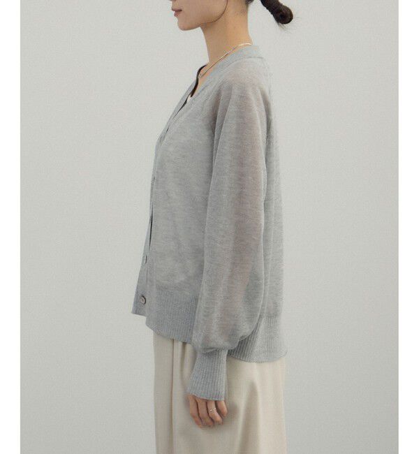 SALON adam et rope'「ブライトラメVネックシアーカーディガン / 新色追加」|カーディガン|