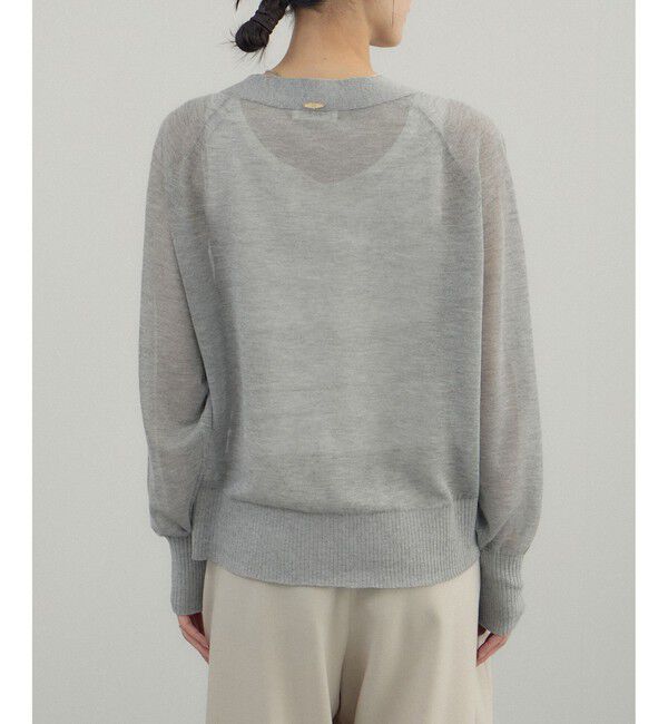 SALON adam et rope'「ブライトラメVネックシアーカーディガン / 新色追加」|カーディガン|