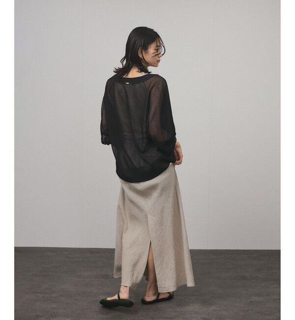 SALON adam et rope'「ブライトラメVネックシアーカーディガン / 新色追加」|カーディガン|