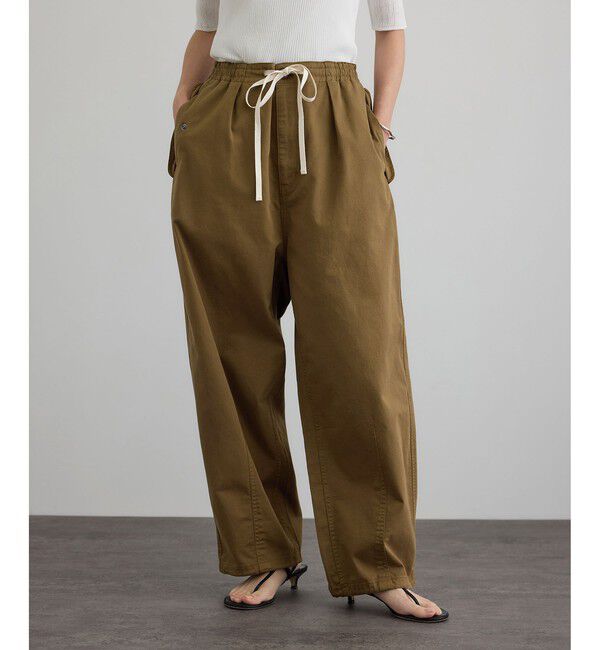 SALON adam et rope'「【WEB限定】ブロークンツイルミリタリータックカーゴパンツ」|カーゴ|キャメル(25)