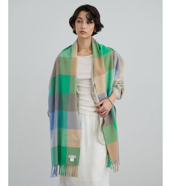 SALON adam et rope'「【J'aDoRe・一部店舗限定】【Joshua Ellis（ジョシュアエリス）】CPGストール」|ストール|グリーンサブ(35)