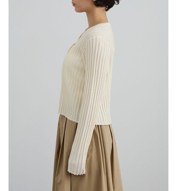 SALON adam et rope'「ワイドリブスキッパークルーネックカーディガン」|カーディガン|