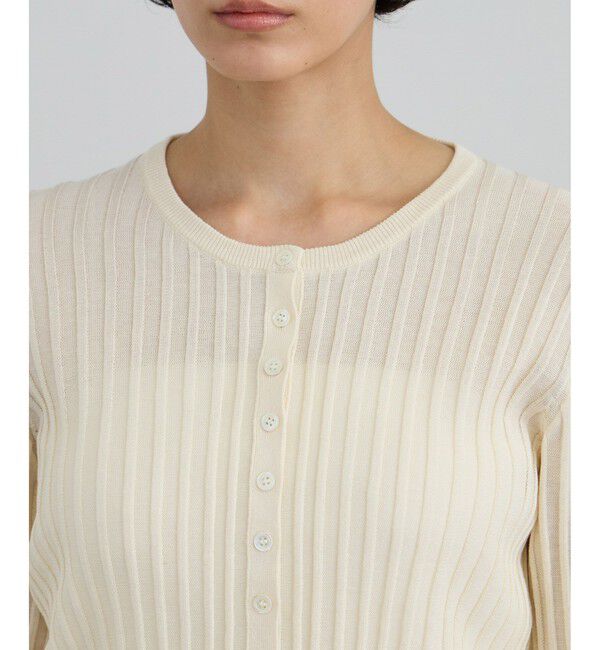 SALON adam et rope'「ワイドリブスキッパークルーネックカーディガン」|カーディガン|