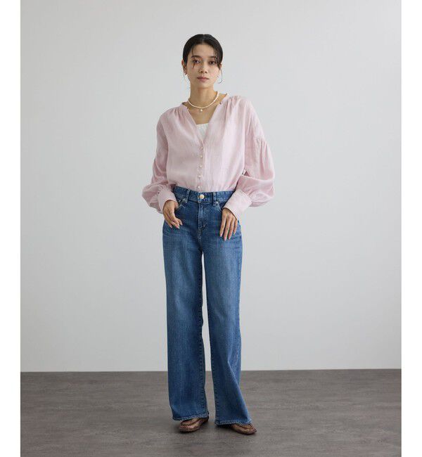 SALON adam et rope'「リネンスキッパーギャザーブラウス / GENTLE LINEN 新色追加」|シャツ・ブラウス|