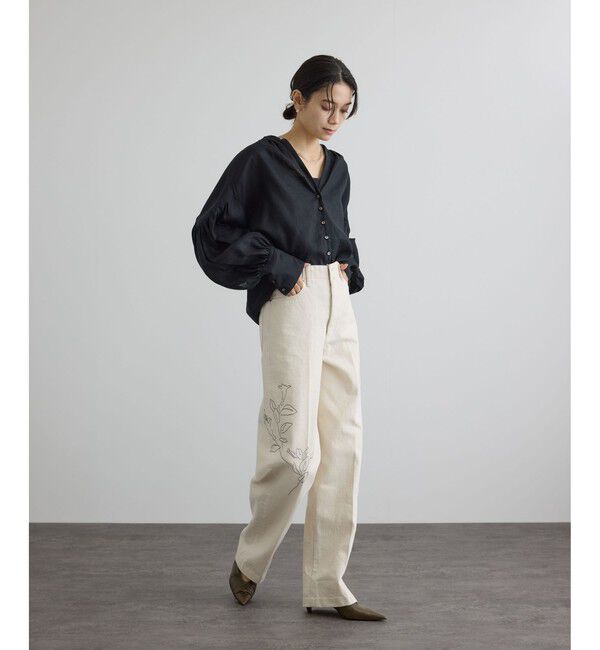 SALON adam et rope'「リネンスキッパーギャザーブラウス / GENTLE LINEN 新色追加」|シャツ・ブラウス|