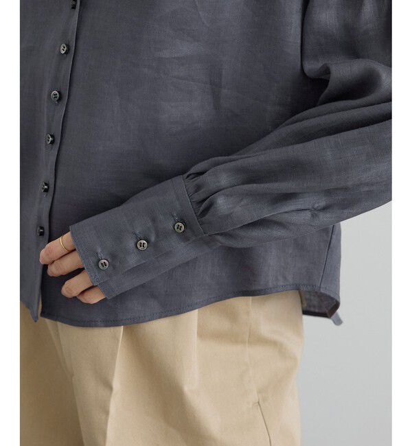 SALON adam et rope'「リネンスキッパーギャザーブラウス / GENTLE LINEN 新色追加」|シャツ・ブラウス|