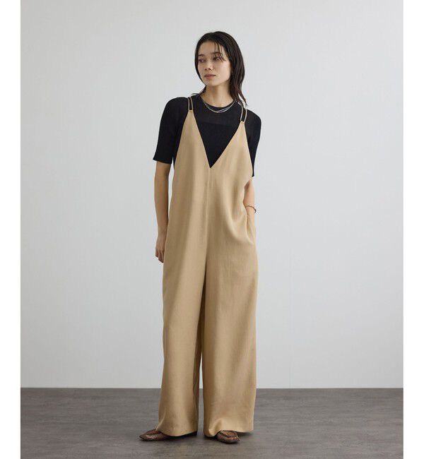 SALON adam et rope'「ビンテージツイルサロペット」|オールインワン|ベージュ(27)