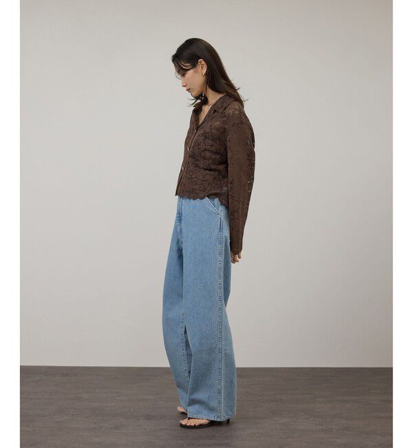 SALON adam et rope'「スカラップレースクロップドシャツジャケット」|その他|