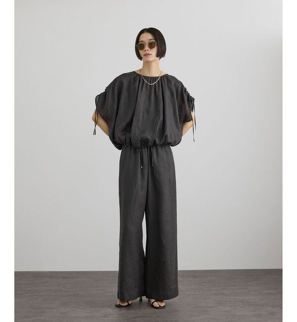 SALON adam et rope'「【WEB限定】ヨーロピアンリネンリラクシーワイドパンツ」|チノ|