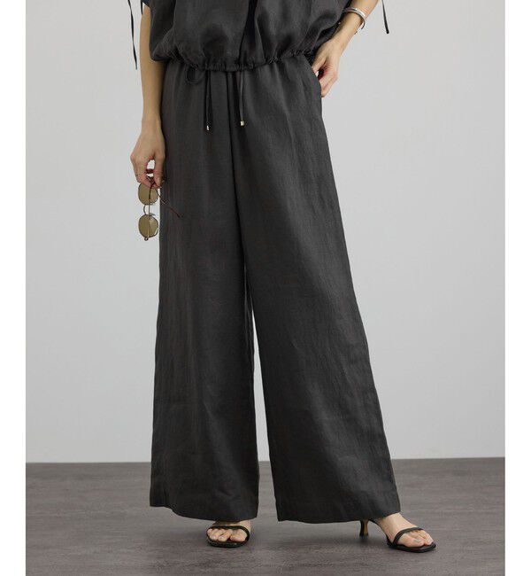 SALON adam et rope'「【WEB限定】ヨーロピアンリネンリラクシーワイドパンツ」|チノ|