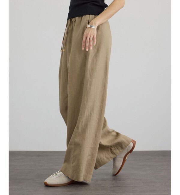 SALON adam et rope'「【WEB限定】ヨーロピアンリネンリラクシーワイドパンツ」|チノ|