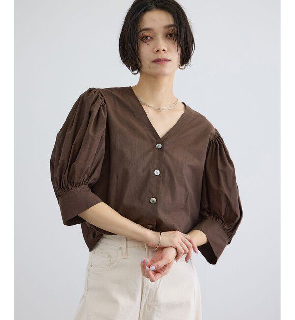 SALON adam et rope'「ギャザーボリュームスリーブブラウス」|シャツ・ブラウス|ブラウン系(22)
