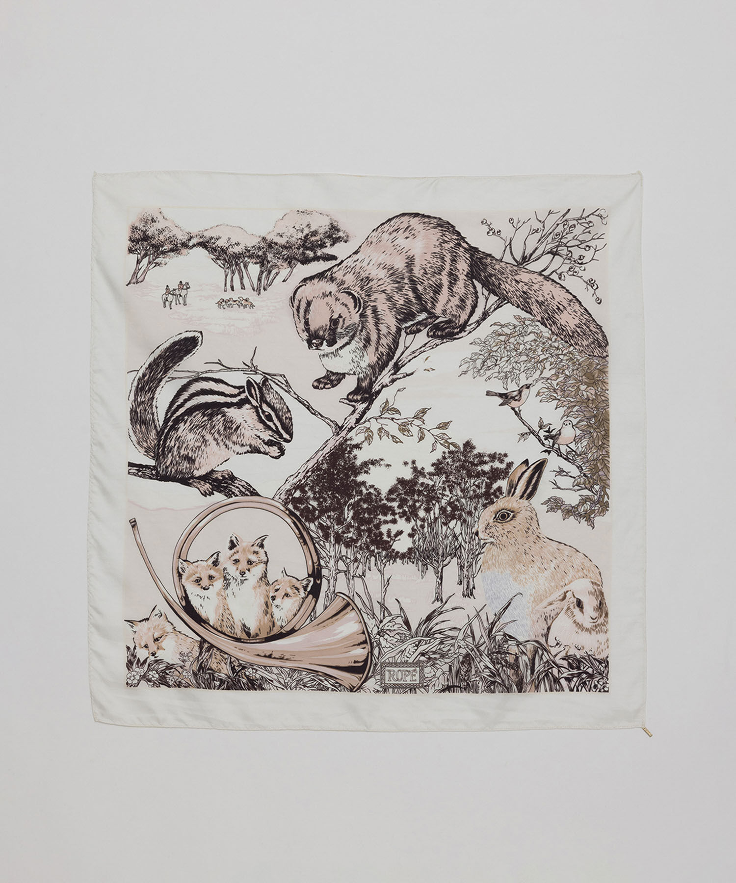 ROP&Eacute;「ROPE'アーカイブパターンシルクスカーフ/Sサイズ」|バンダナ・スカーフ|ホワイト(10)