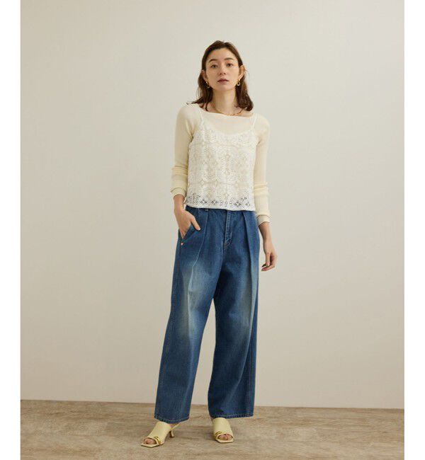 ROPE「【洗える】ワイドリブスクエアネックニット」|ニット・セーター|