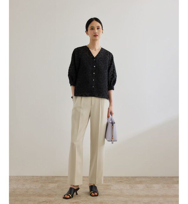 ROPE「【洗える】ダブルクロステーパードパンツ（美人パンツ）」|チノ|