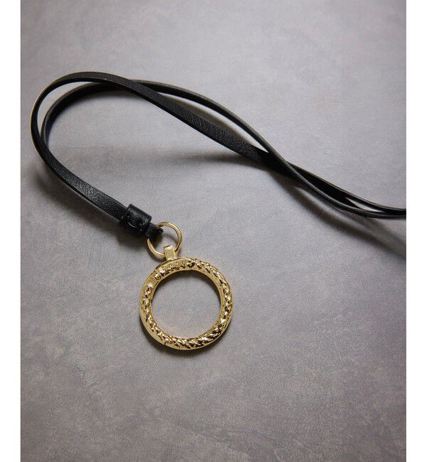 ROPE「【teau・牛革】panier rope ring holder（キー/バッグチャーム・サンプラス/メガネホルダー）」|チャーム・キーホルダー|ブラック(01)