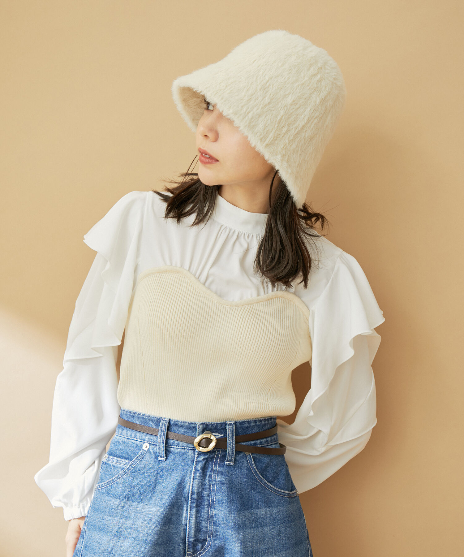 VIS「10mm巾変形メタルバックルピンレスベルト」|ベルト|