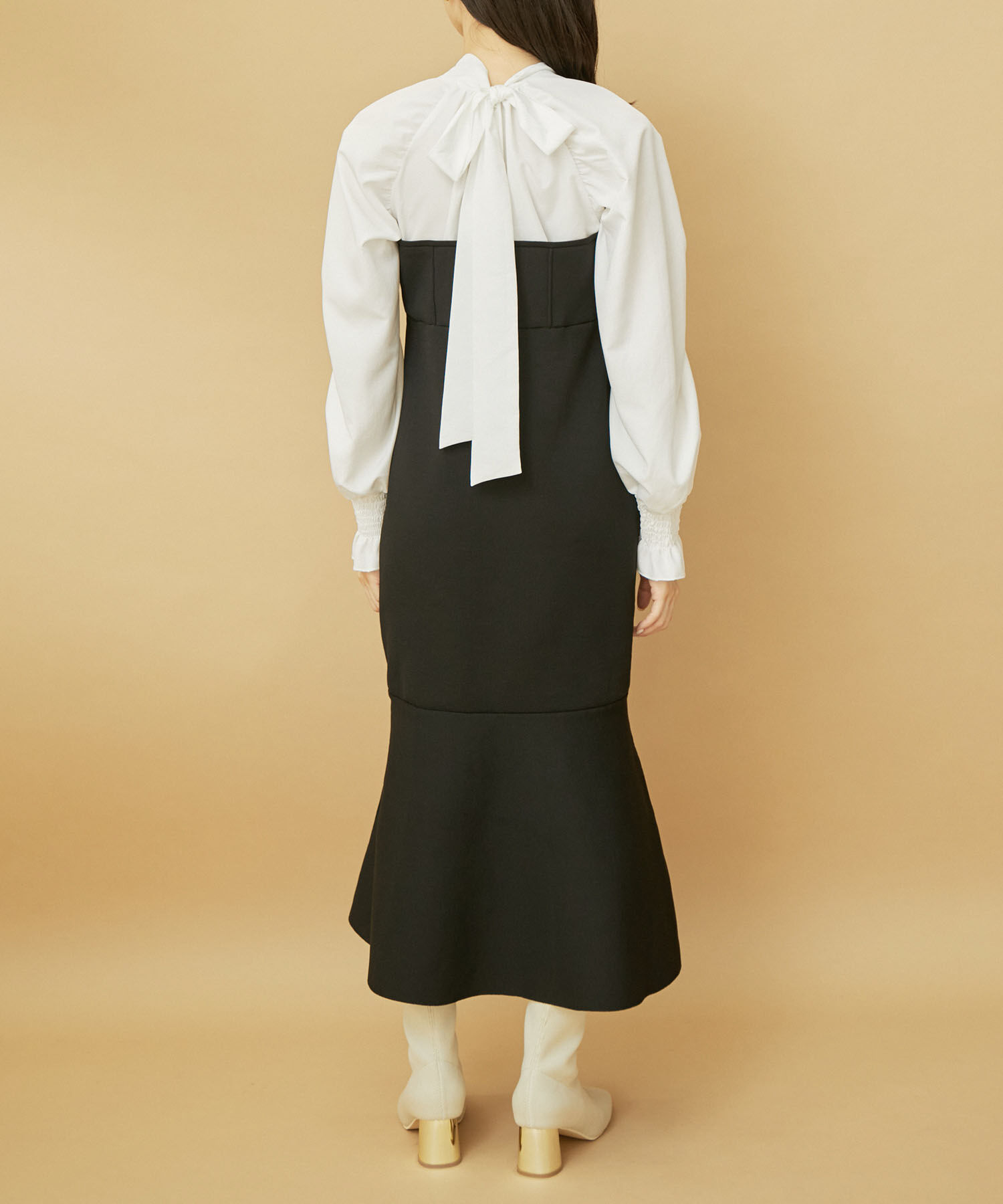 VIS「【VIS DRESS】バックリボンドッキングマーメイドワンピース」|ワンピース|