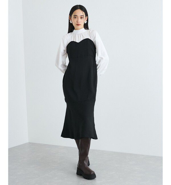 VIS「【VIS DRESS】バックリボンドッキングマーメイドワンピース」|ワンピース|