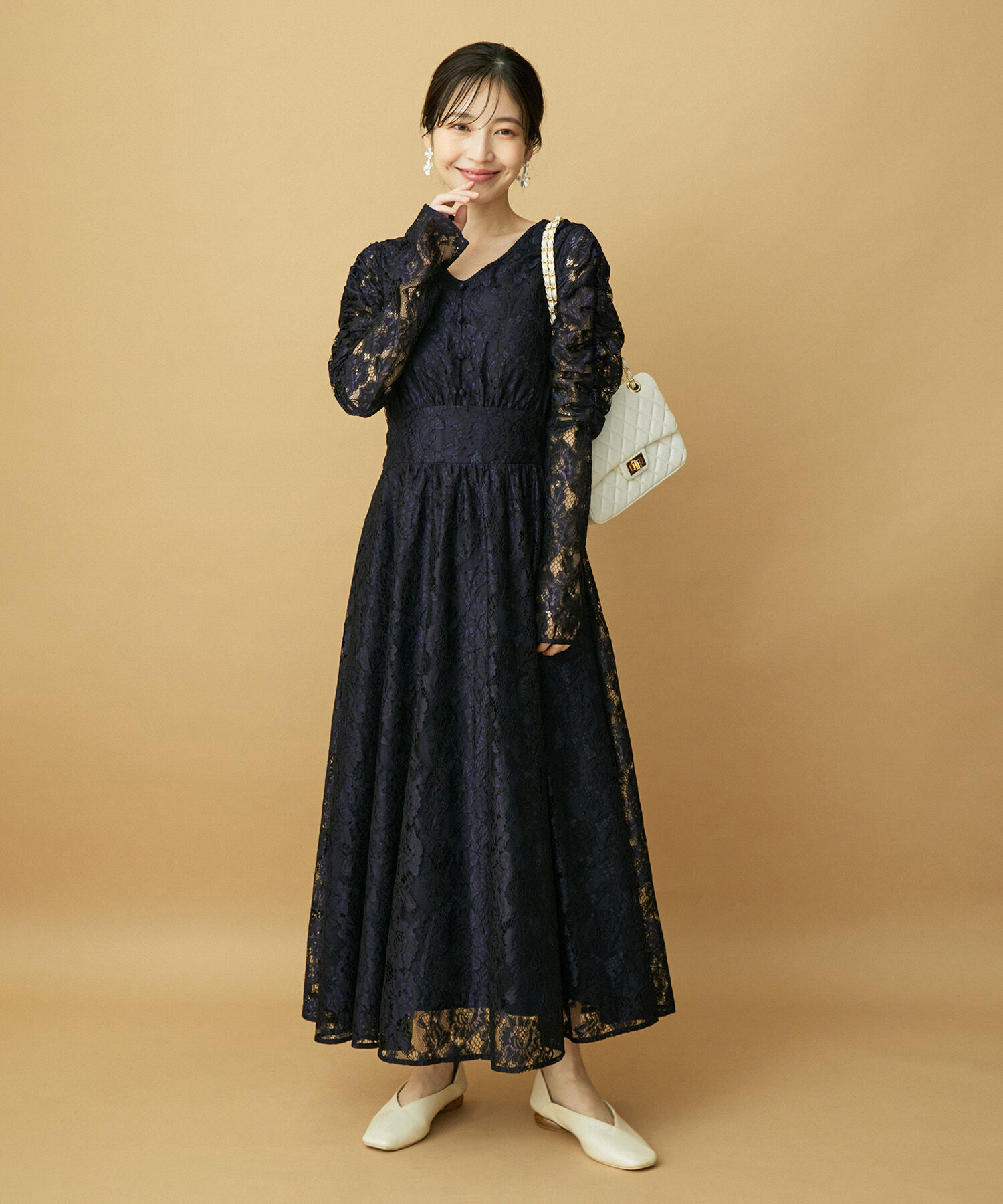 VIS「【VIS DRESS】総レースバックオープンワンピース」|ワンピース|