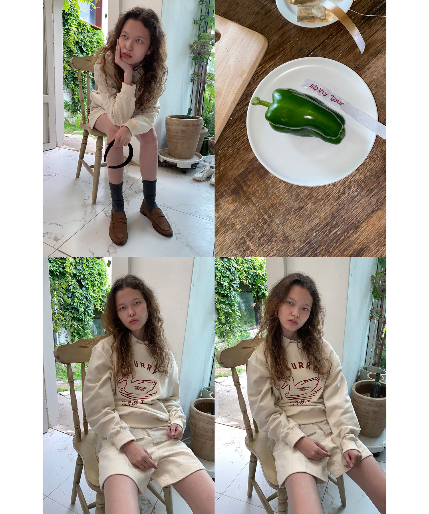 VIS「【韓国人気ブランド/sinoon】プリントスウェットプルオーバー【洗える】」|スウェット・ジャージ|