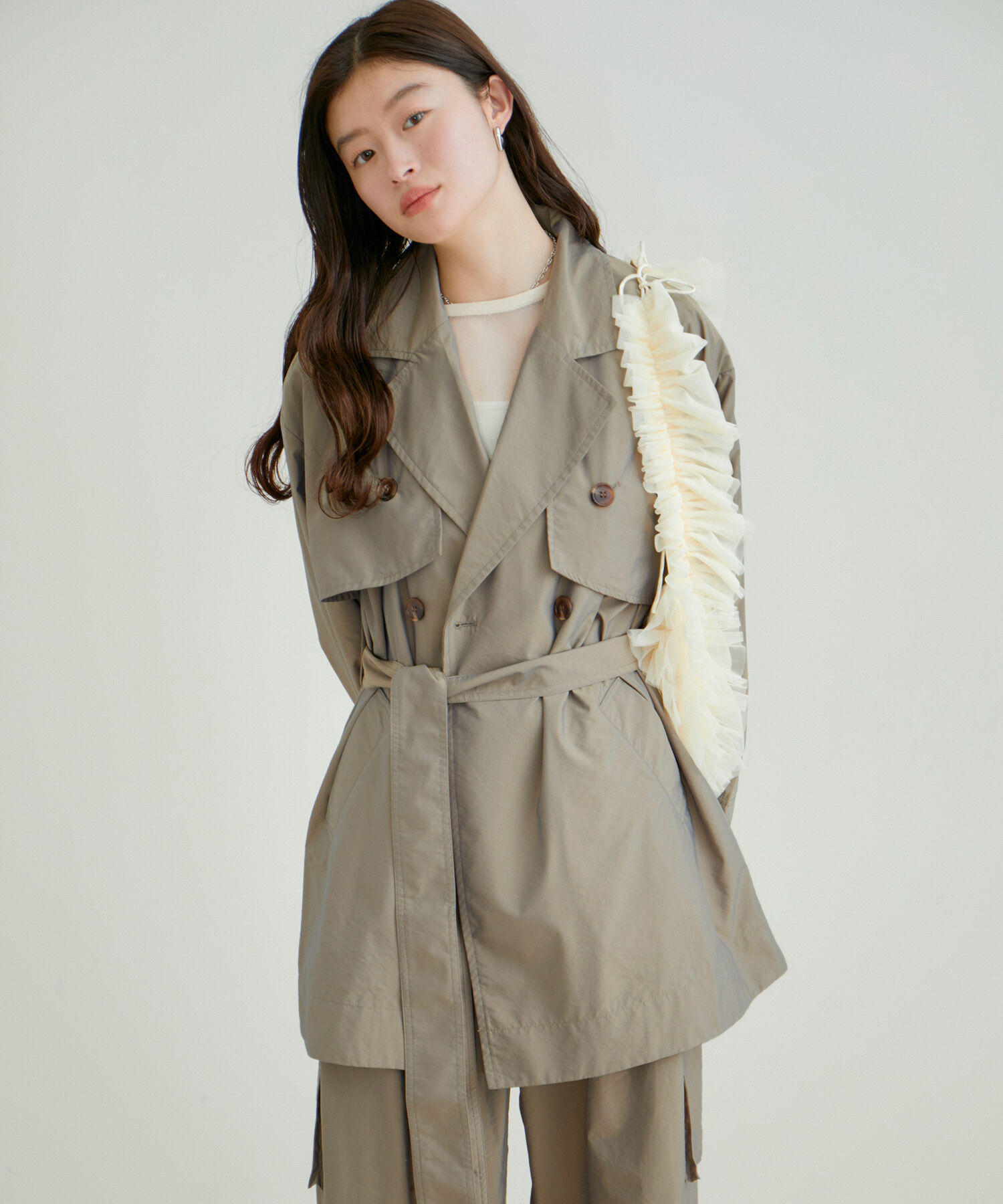 VIS「【セットアップ対応】マルチWAYミドル丈ジレトレンチコート」|トレンチコート|