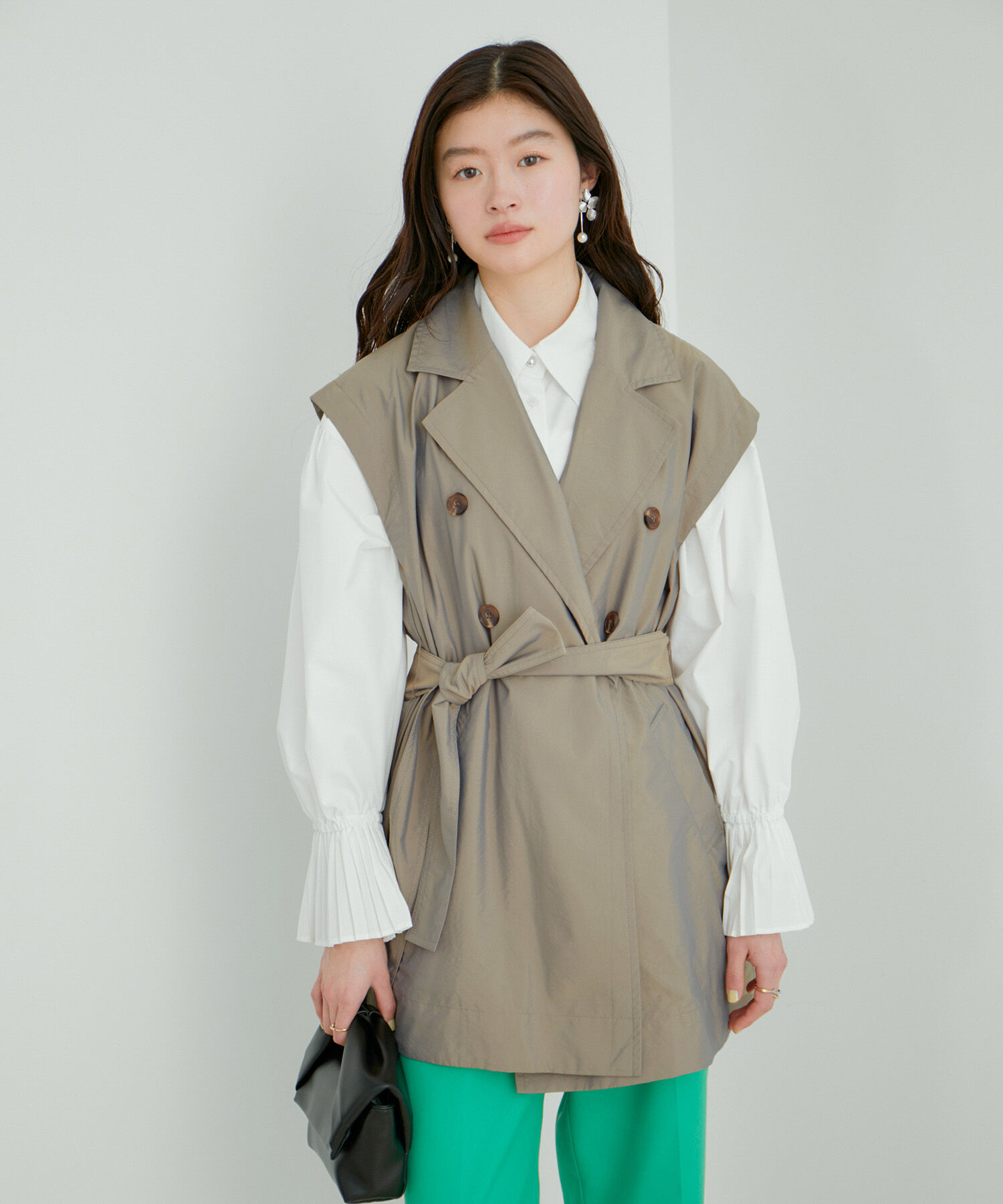 VIS「【セットアップ対応】マルチWAYミドル丈ジレトレンチコート」|トレンチコート|