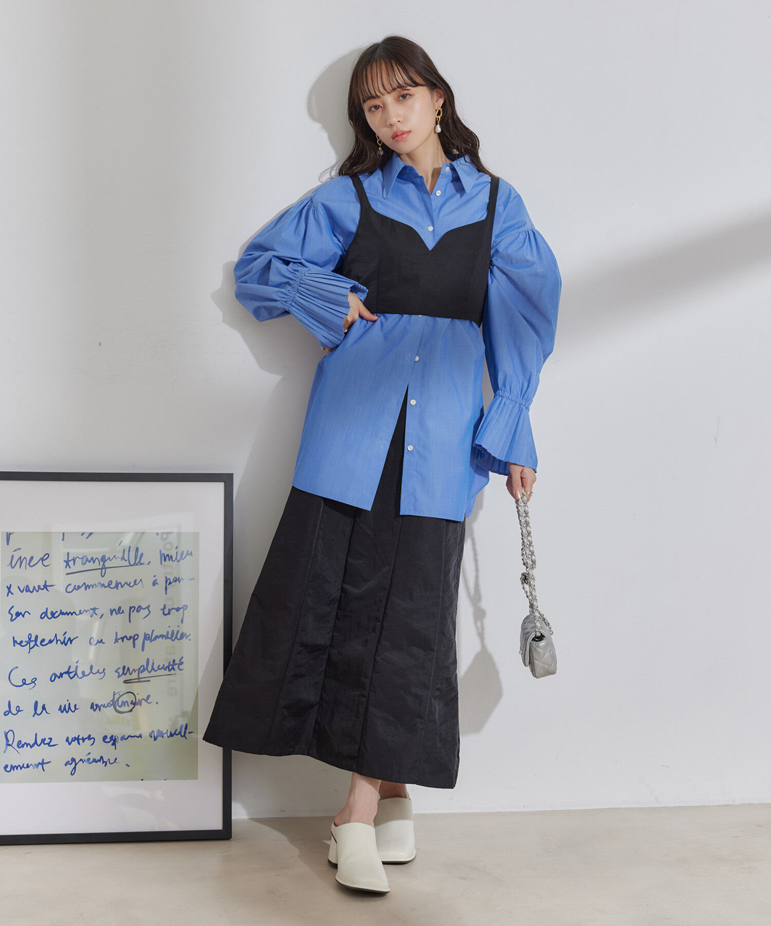 VIS「【セットアップ対応】ナイロンビスチェ【洗える】」|キャミソール|