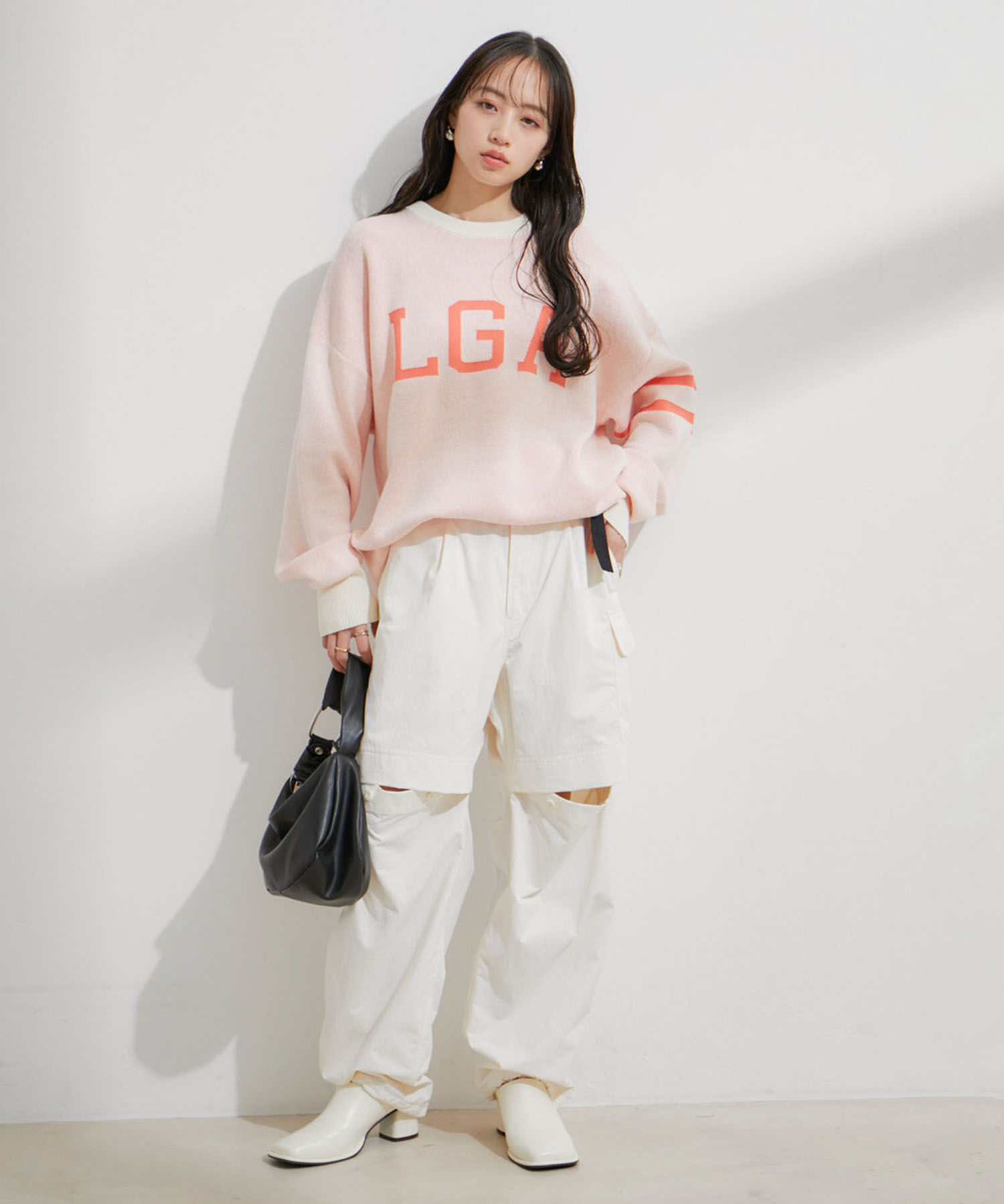 VIS「【洗える】ベルト付ナイロンカーゴパンツ」|カーゴ|