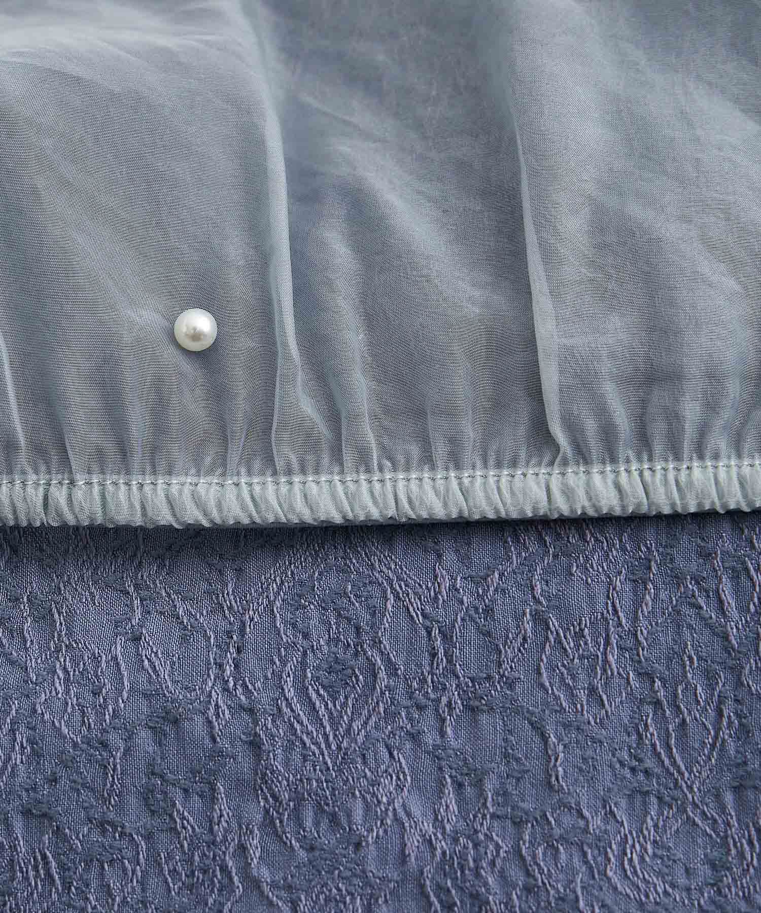 VIS「【新色追加】【VIS DRESS】チュールパールブラウス＆ジャガードワンピースセット」|ドレス|