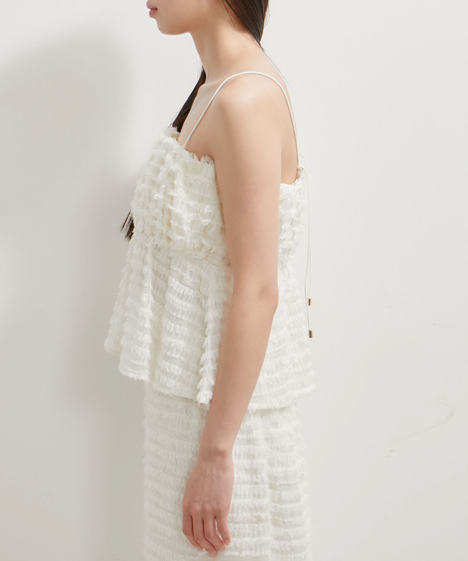 VIS「【洗える】フリンジジャガードビスチェ」|キャミソール|