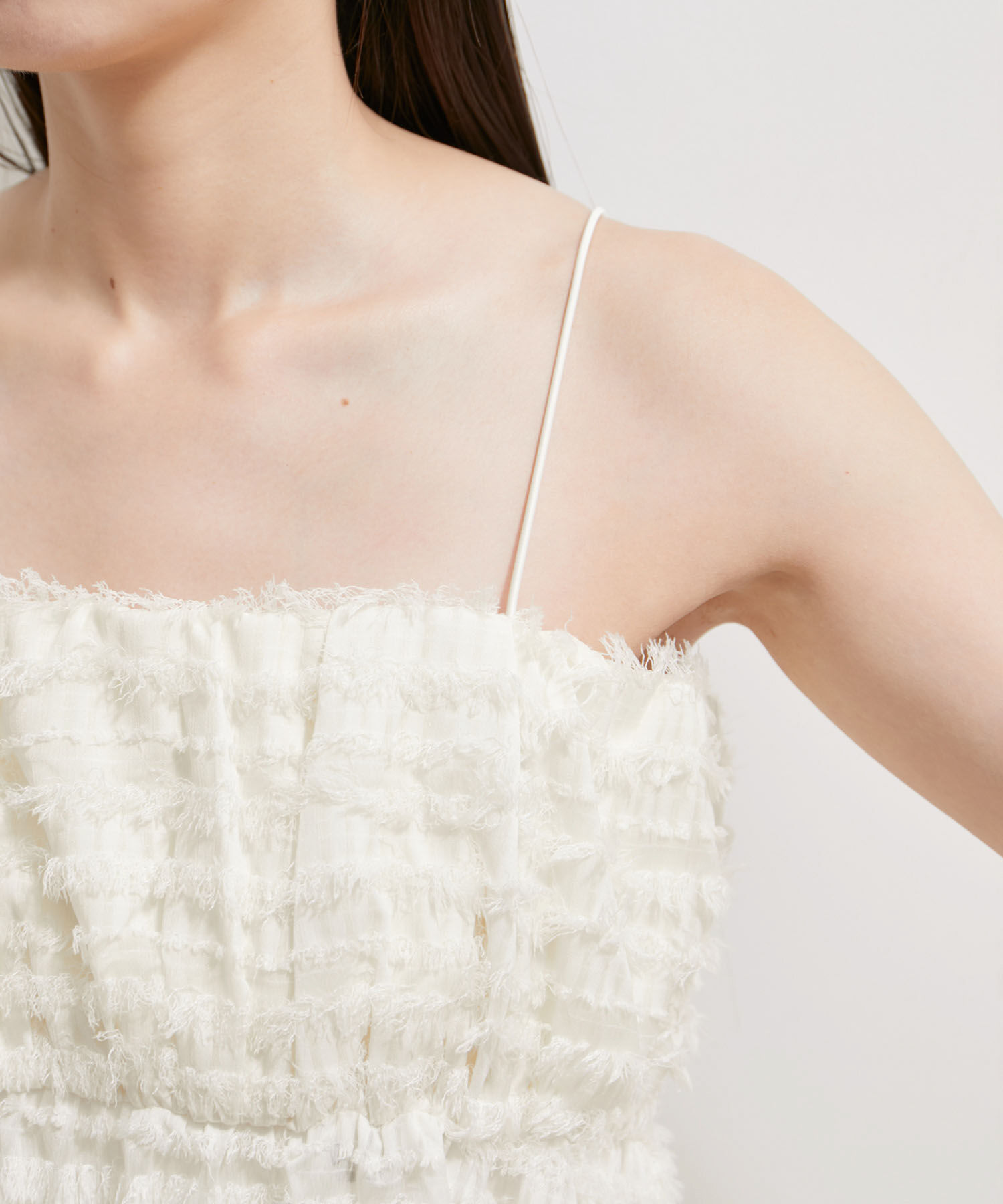 VIS「【洗える】フリンジジャガードビスチェ」|キャミソール|