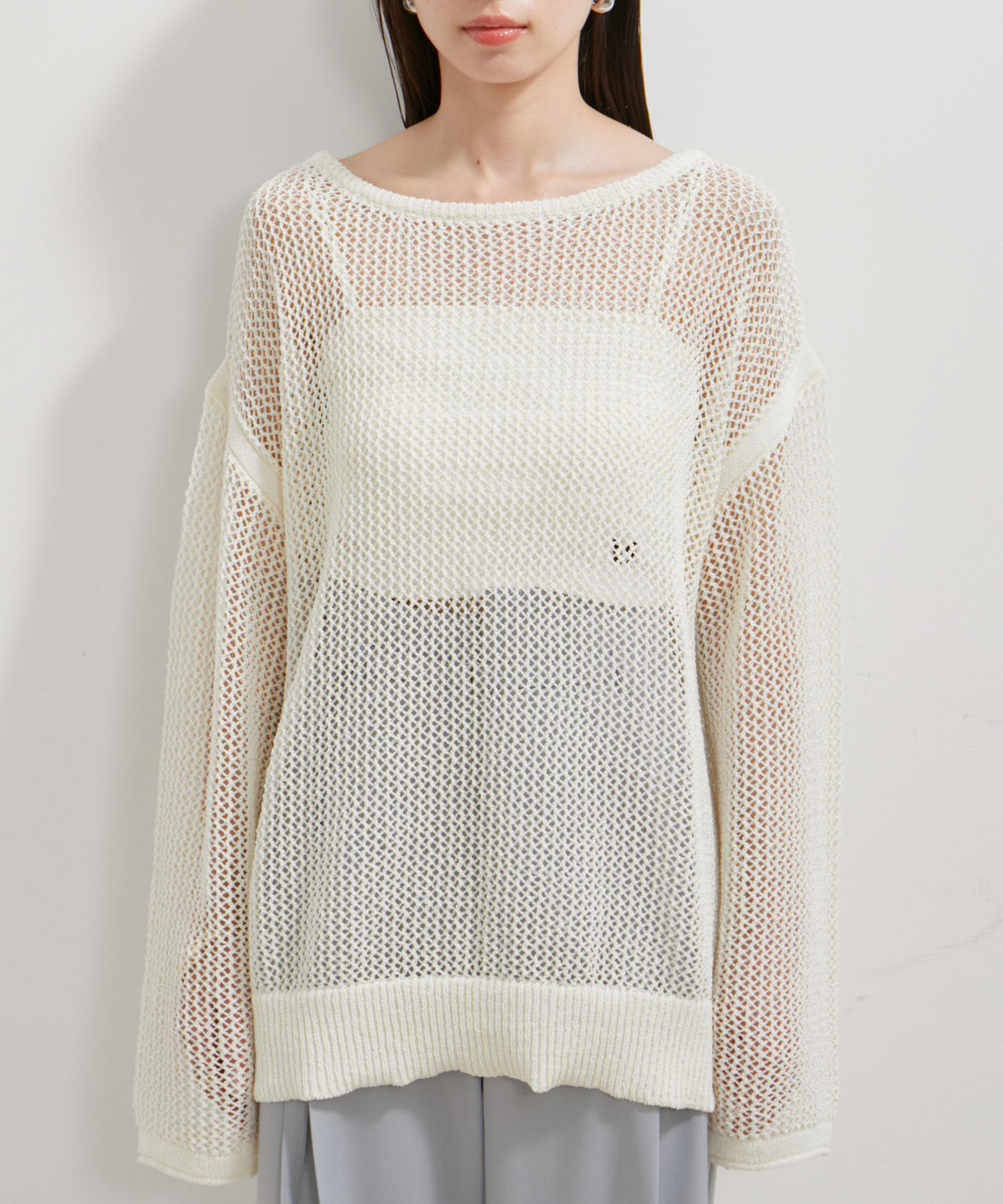 VIS「【洗える】メッシュサマーニット」|ニット・セーター|
