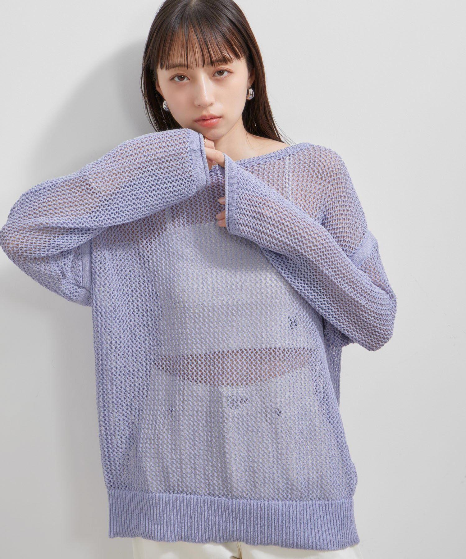 VIS「【洗える】メッシュサマーニット」|ニット・セーター|