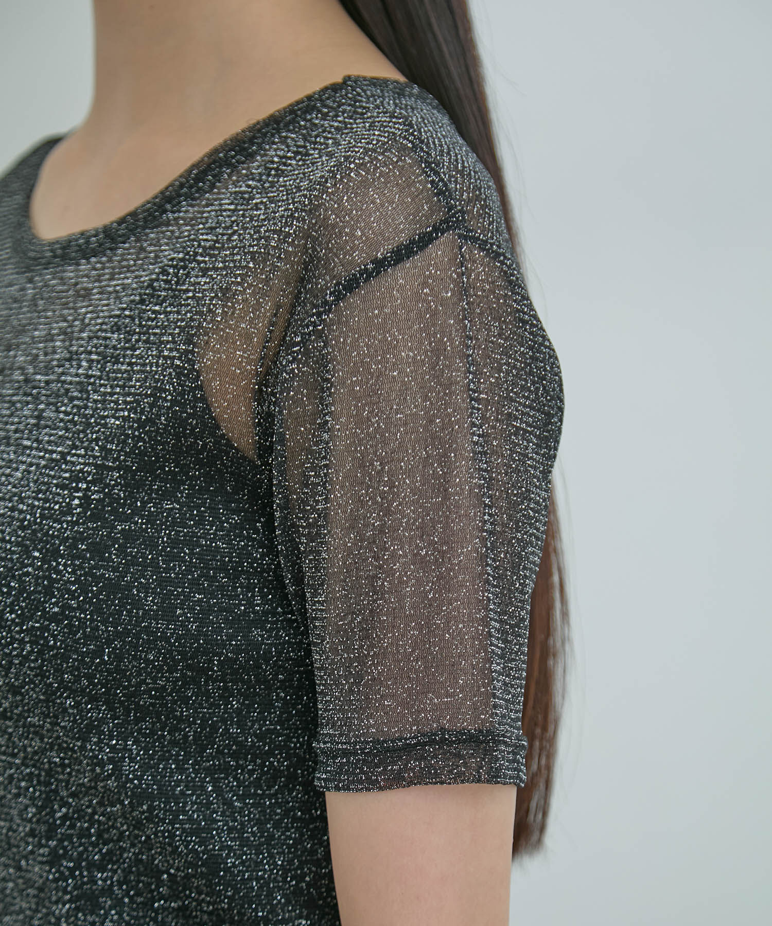 VIS「【洗える】シアーラメレイヤードTシャツ」|Tシャツ・カットソー|