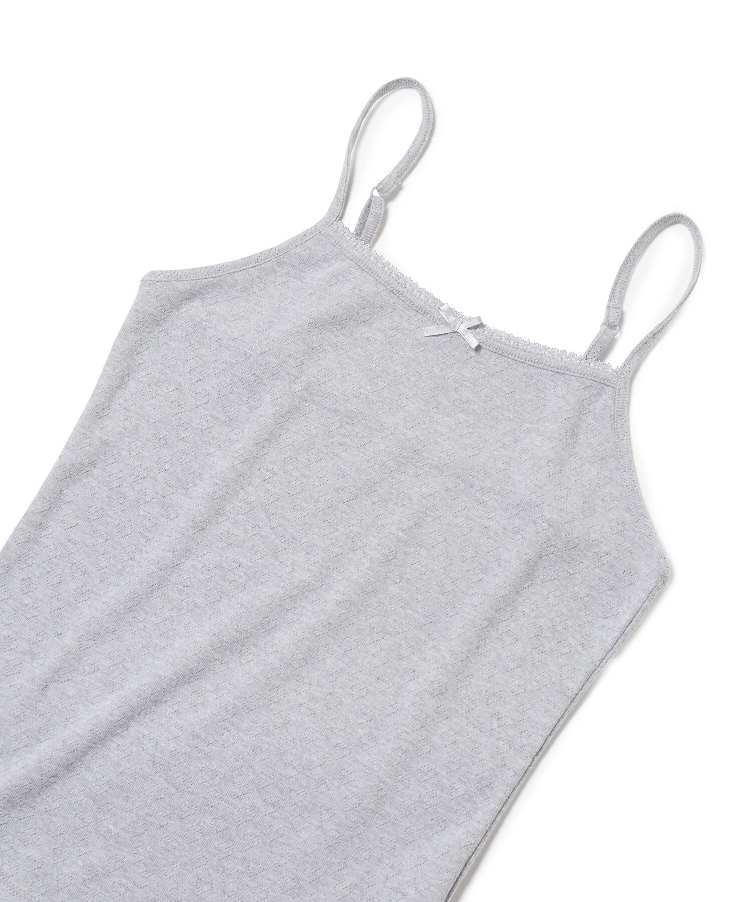 VIS「【洗える】プチリボン付きパターンメッシュキャミソール」|キャミソール|